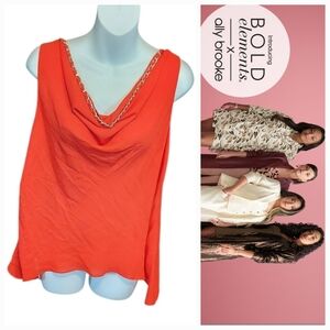 NWT BOLD elements Women's Vibrant Zydeco Red Tank Blouse